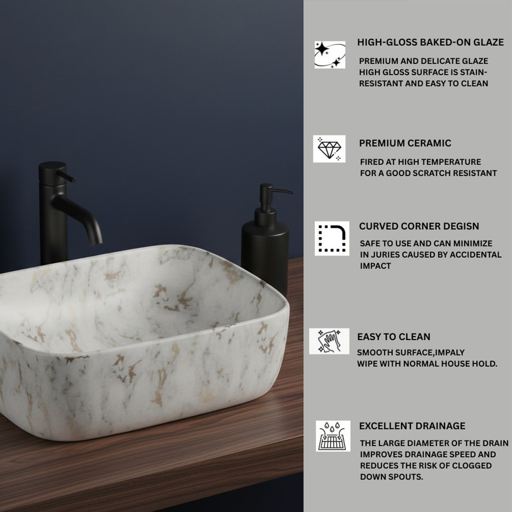 MS-302 XYLOAN TABLE TOP BASIN MATT (16"X12") - Image 5