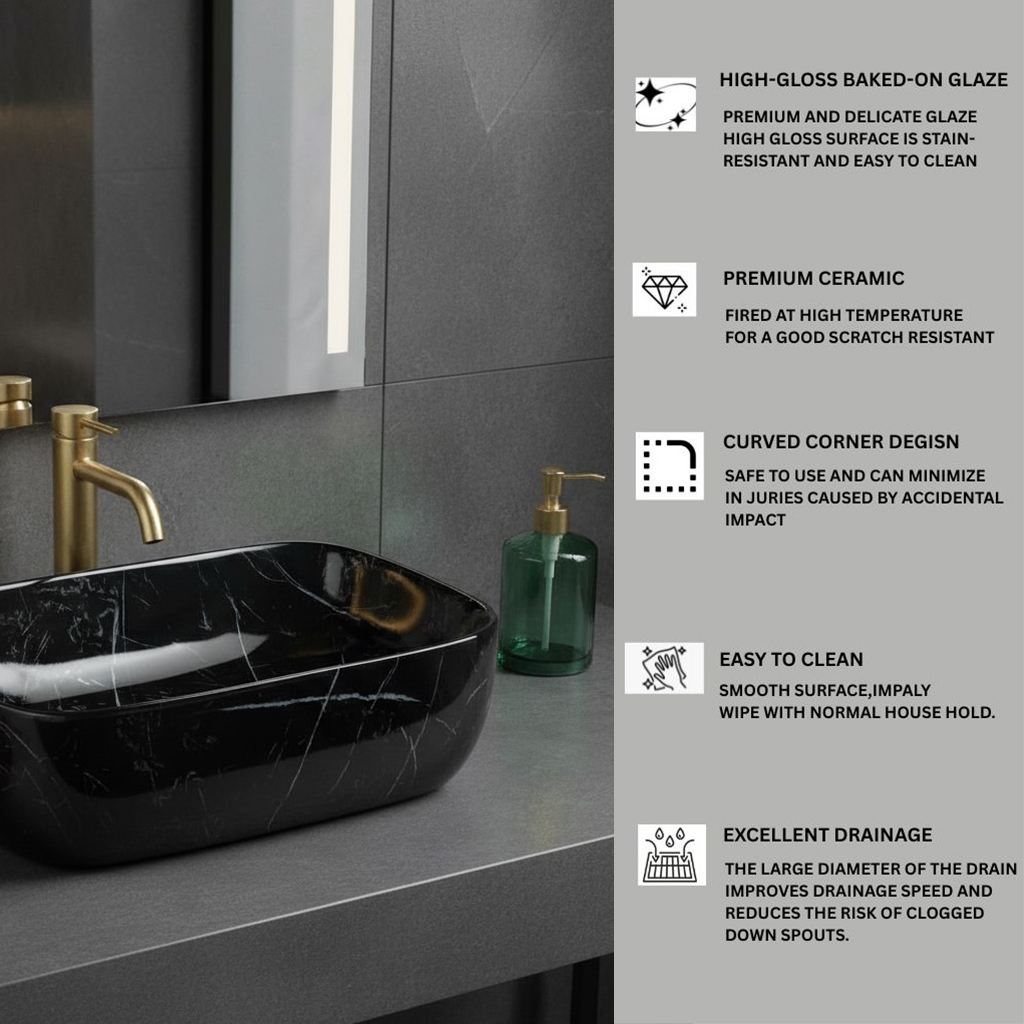 MS-303 XYLOAN TABLE TOP BASIN GLOSSY (16"X12") - Image 4