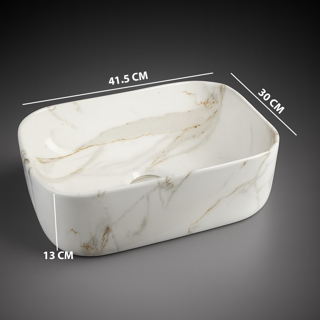 MS-304 XYLOAN TABLE TOP BASIN GLOSSY (16"X12") - Image 3