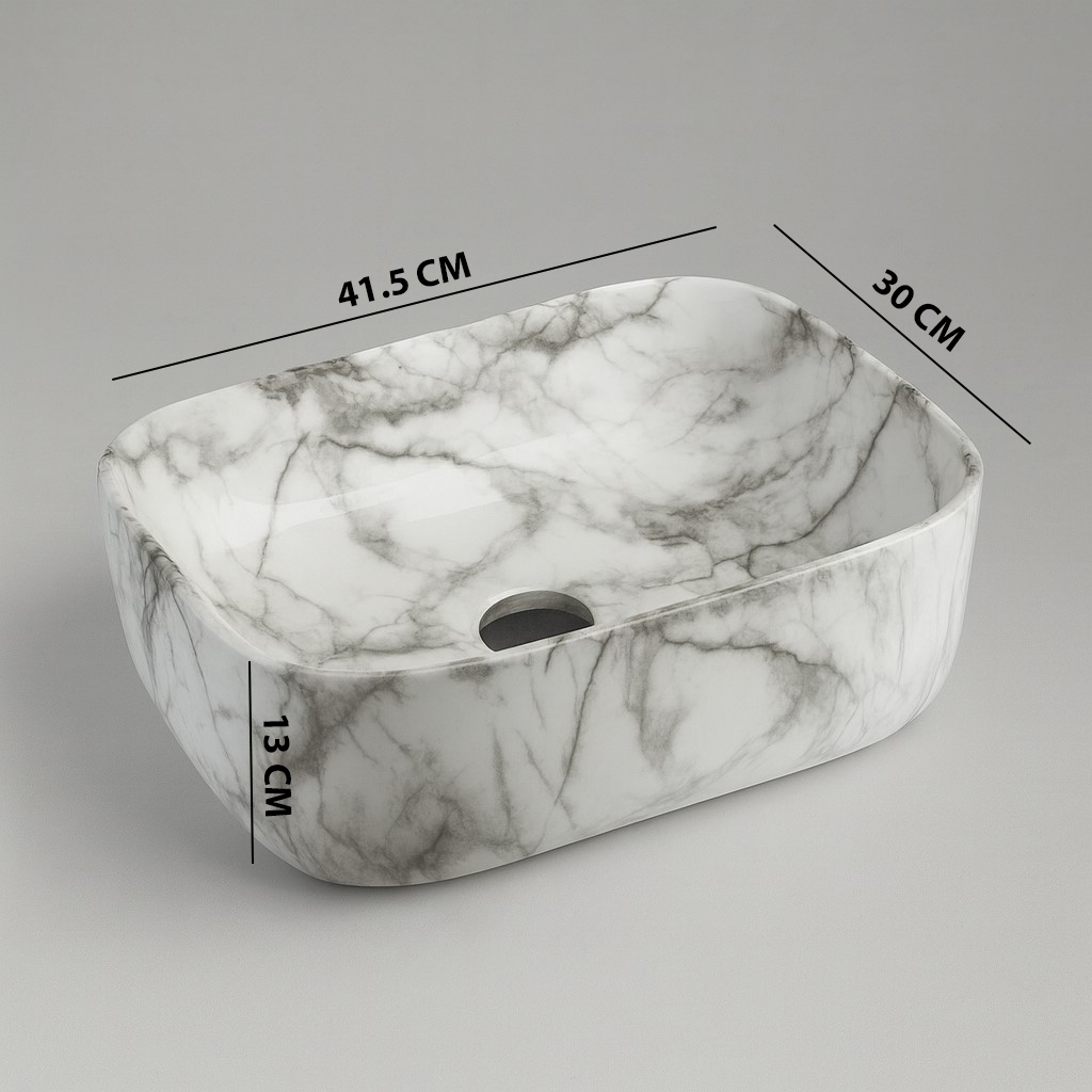 MS-305 XYLOAN TABLE TOP BASIN GLOSSY (16"X12") - Image 3