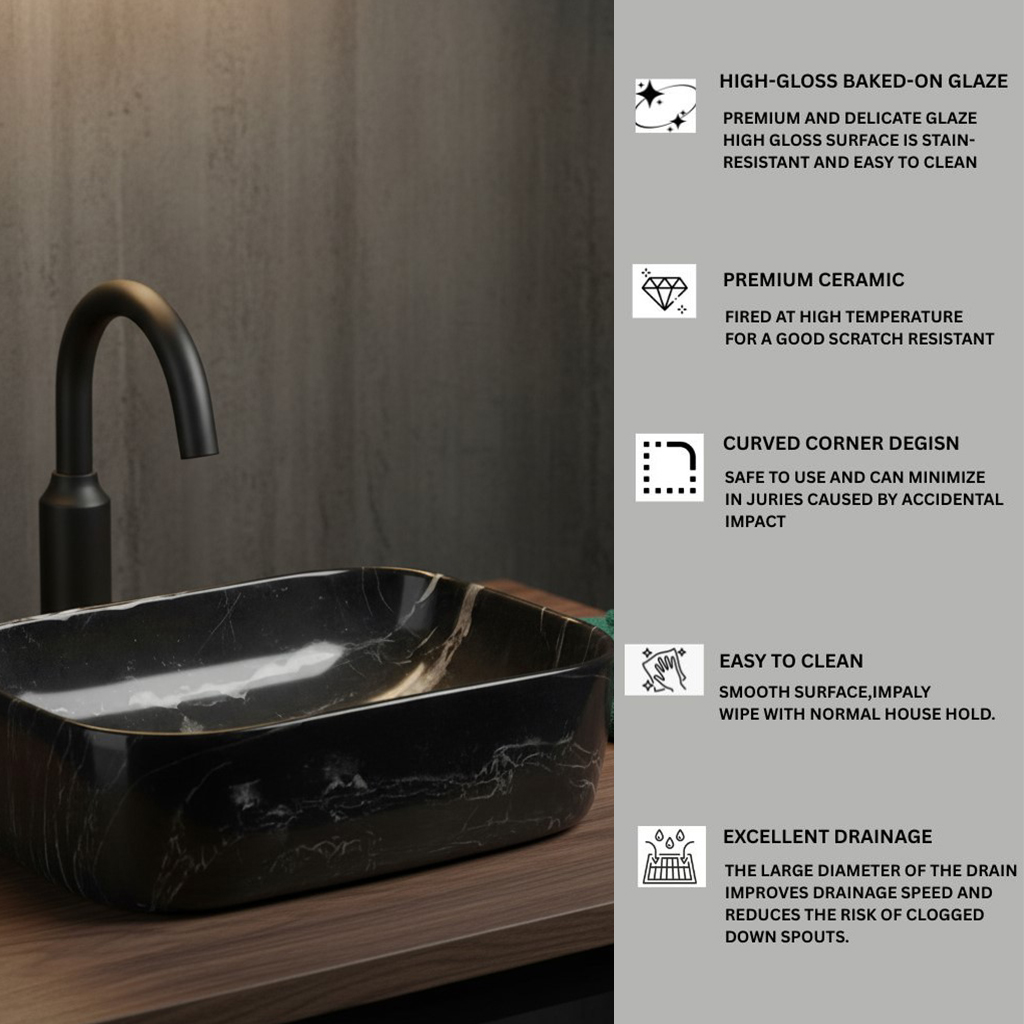 MS-306 XYLOAN TABLE TOP BASIN GLOSSY (16"X12") - Image 4