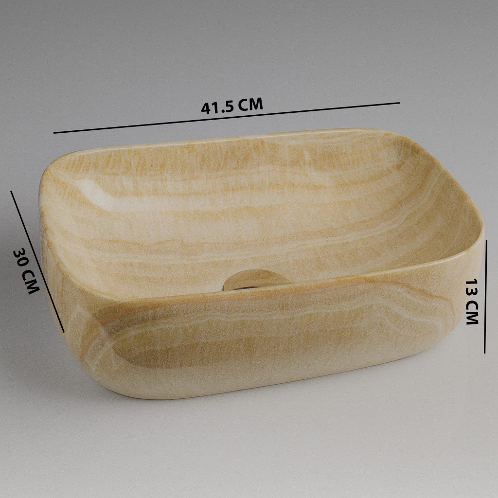 MS-308 XYLOAN TABLE TOP BASIN GLOSSY (16"X12") - Image 3