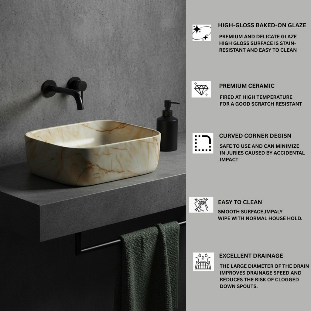MS-310 XYLOAN TABLE TOP BASIN GLOSSY (16"X12") - Image 4