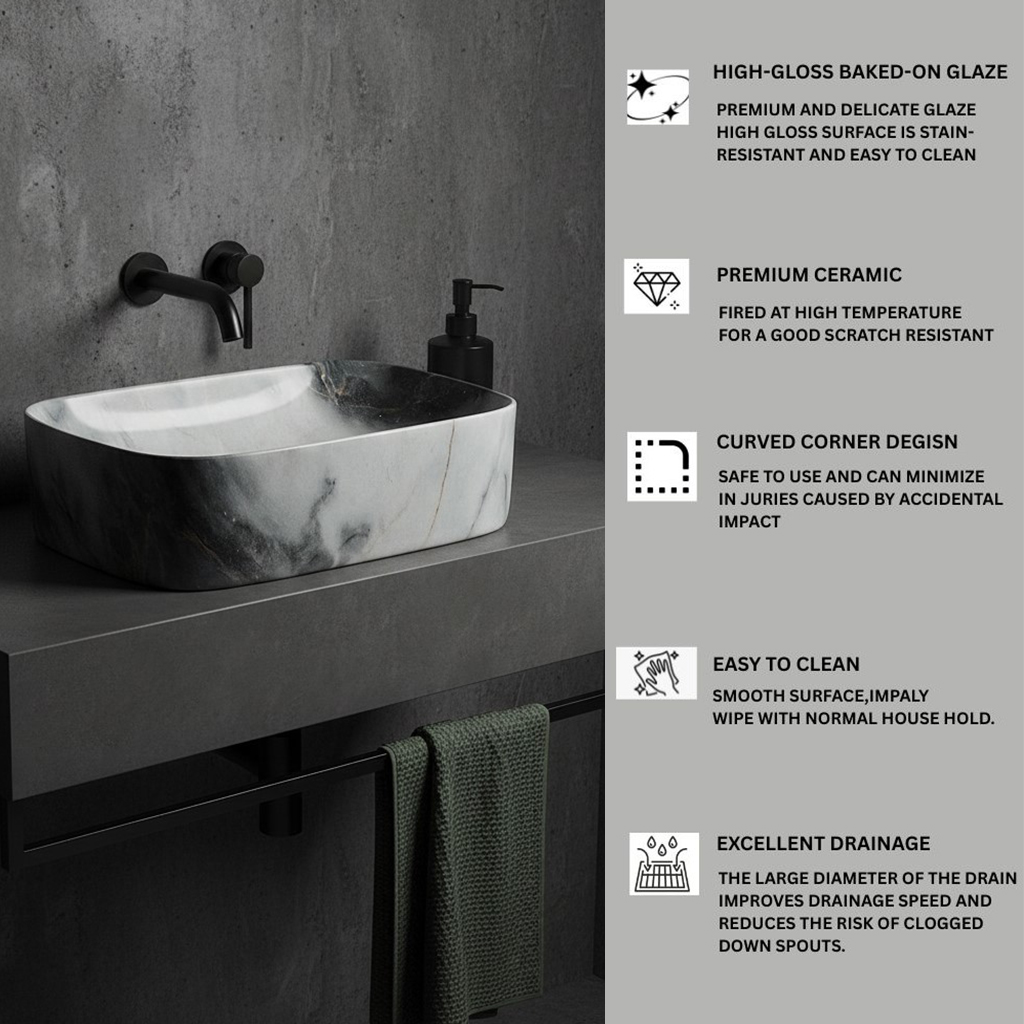MS-311 XYLOAN TABLE TOP BASIN GLOSSY (16"X12") - Image 4