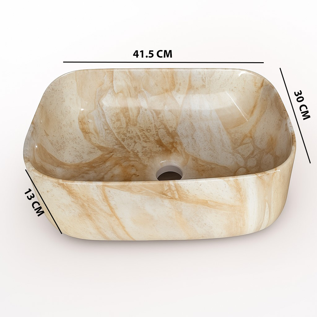 MS-314 XYLOAN TABLE TOP BASIN GLOSSY (16"X12") - Image 3