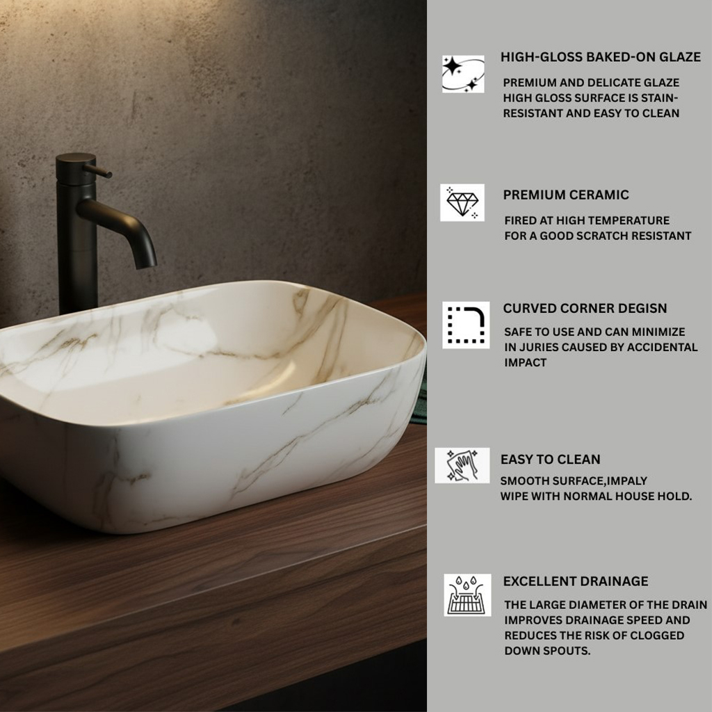 MS-412 XYLOAN TABLE TOP BASIN GLOSSY (18"X13") - Image 4