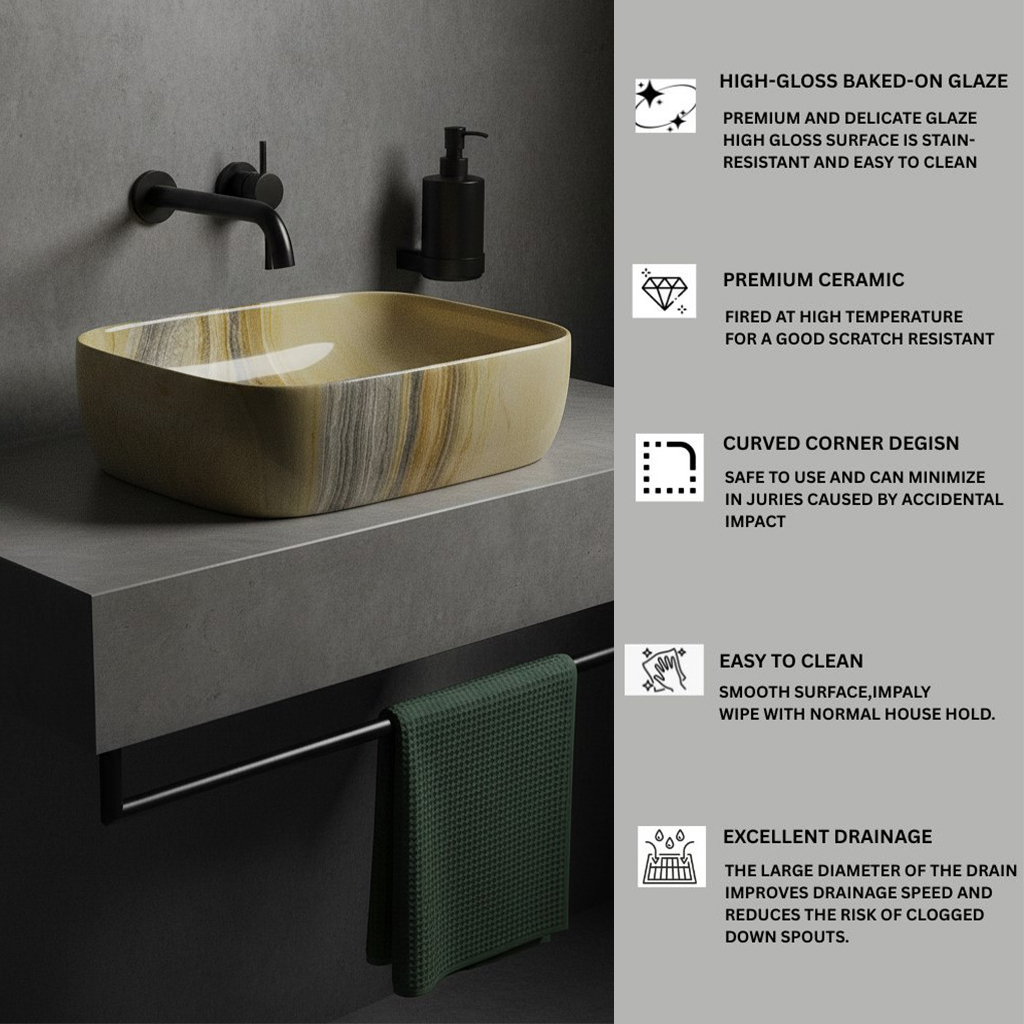 MS-414 XYLOAN TABLE TOP BASIN GLOSSY (18"X13") - Image 4
