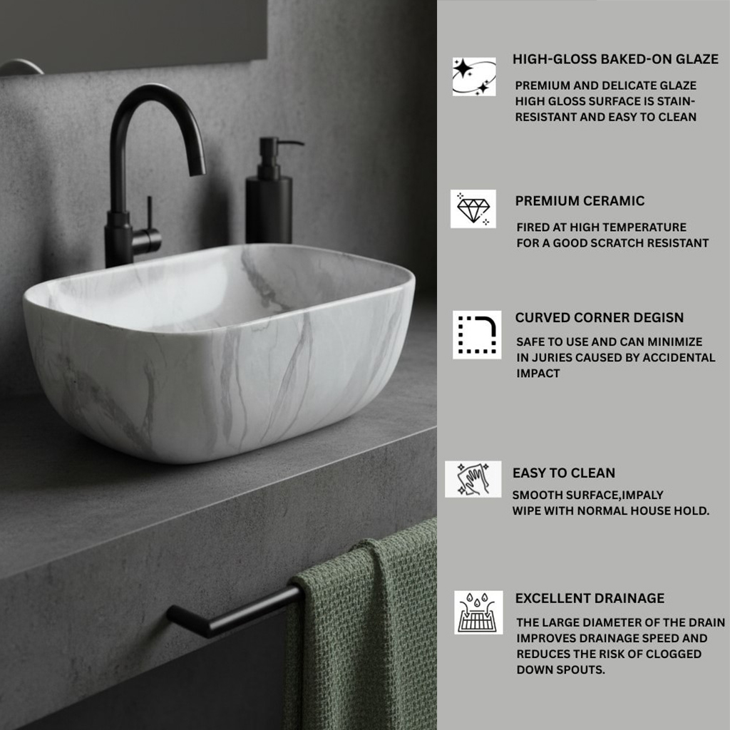 MS-428 XYLOAN TABLE TOP BASIN GLOSSY (18"X13") - Image 4