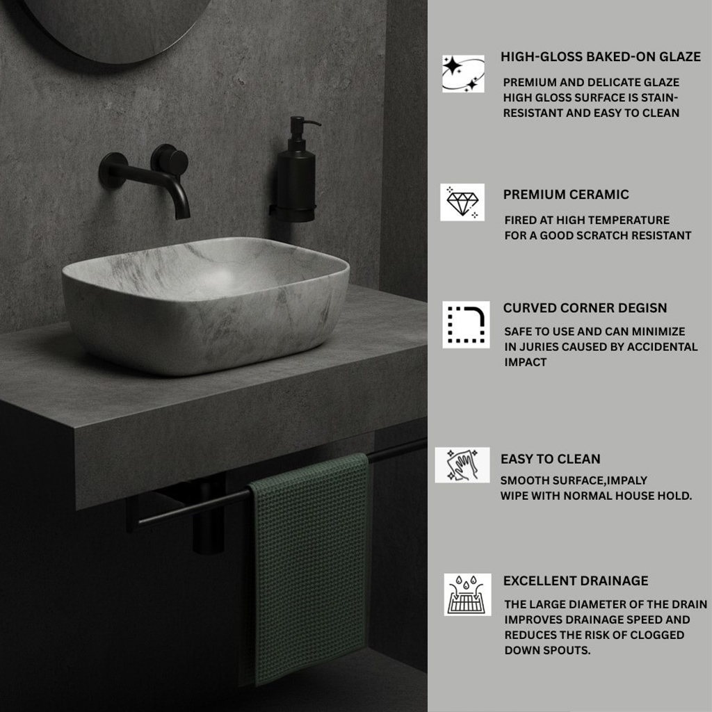 MS-429 XYLOAN TABLE TOP BASIN GLOSSY (18"X13") - Image 4