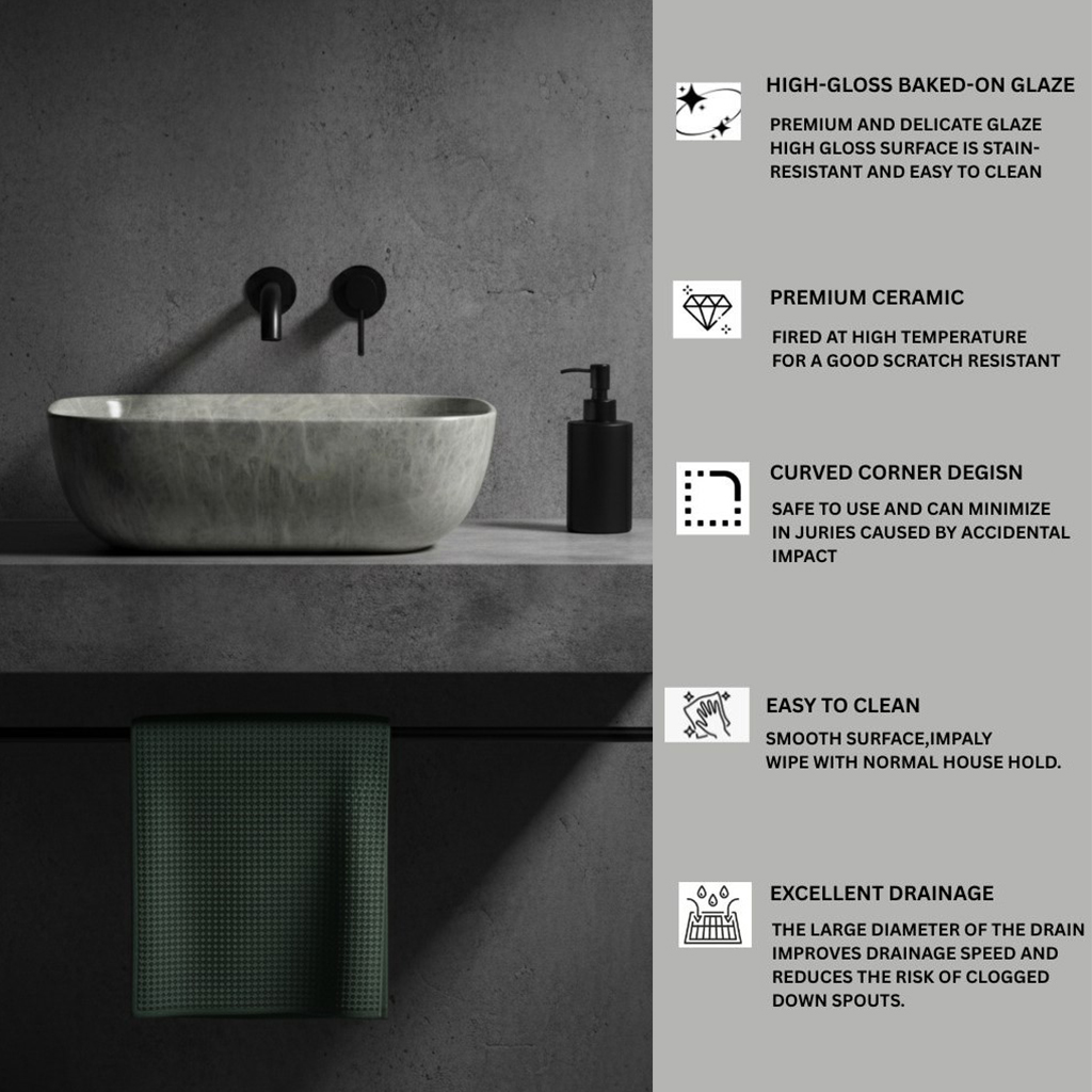 MS-435 XYLOAN TABLE TOP BASIN GLOSSY (18"X13") - Image 5