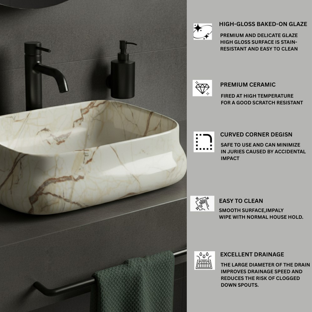 MS-503 XYLOAN TABLE TOP BASIN GLOSSY (18"X14") - Image 4