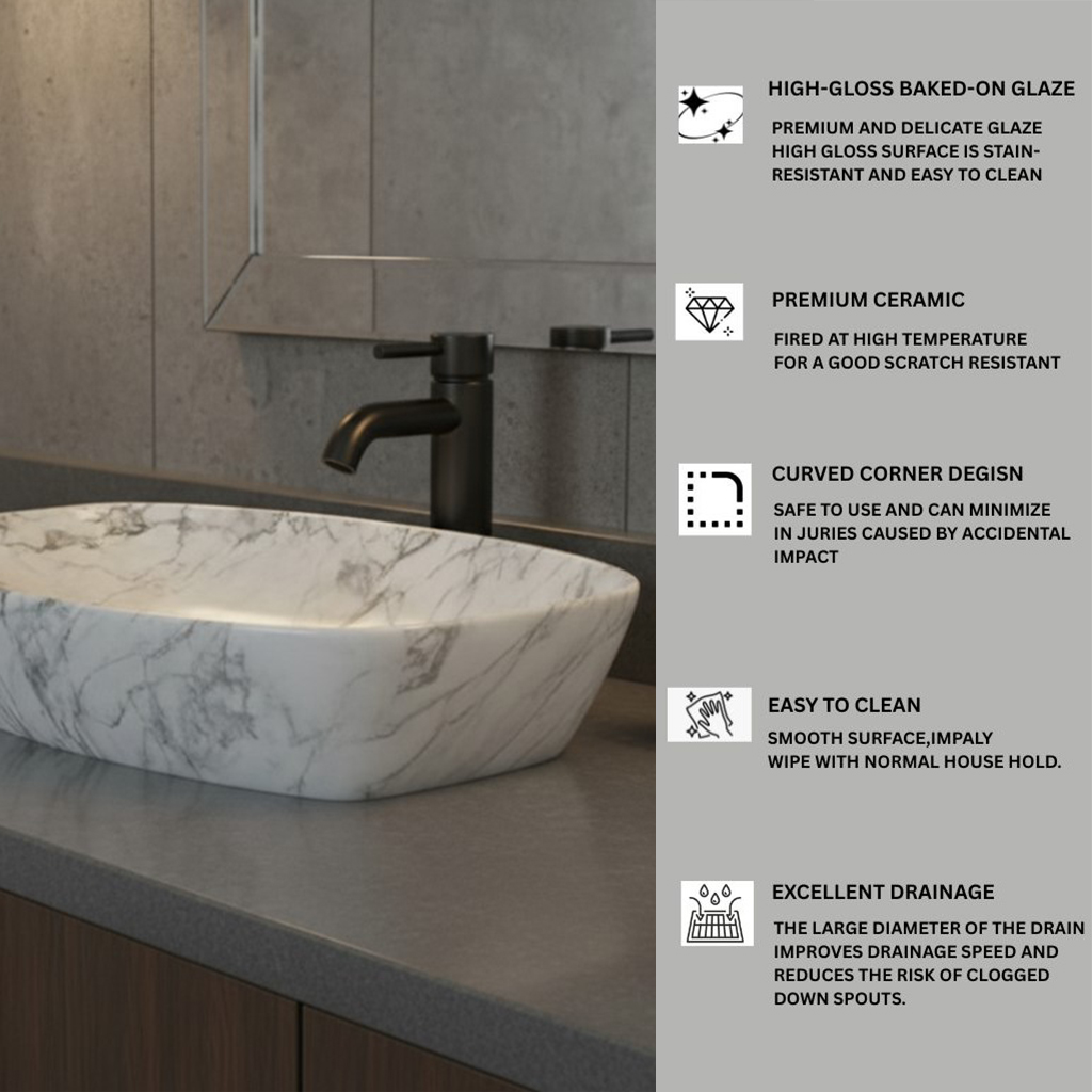 MS-601 XYLOAN TABLE TOP BASIN GLOSSY (24"X15") - Image 4