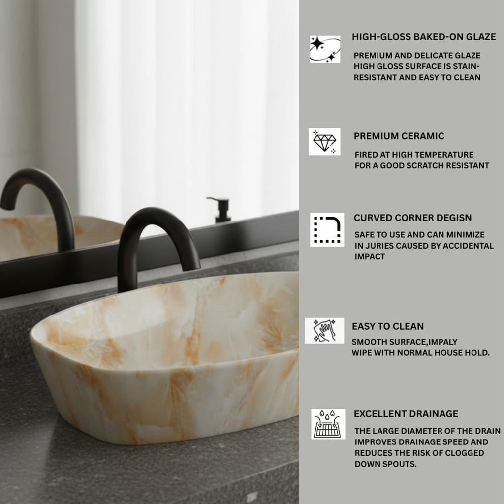 MS-603 XYLOAN TABLE TOP BASIN GLOSSY (24"X15") - Image 4
