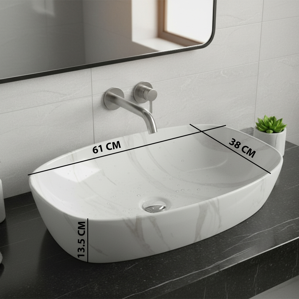 MS-605 XYLOAN TABLE TOP BASIN GLOSSY (24"X15") - Image 3