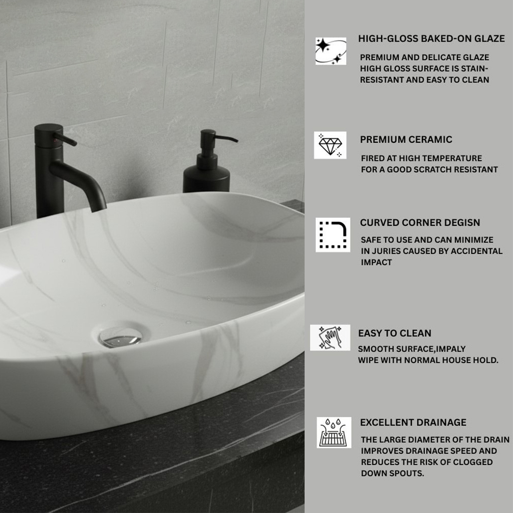 MS-605 XYLOAN TABLE TOP BASIN GLOSSY (24"X15") - Image 4