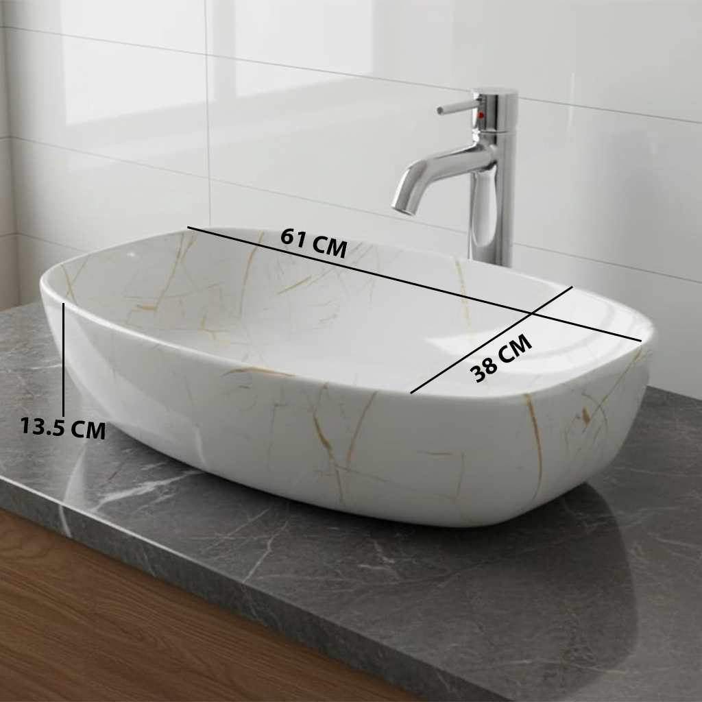 MS-613 XYLOAN TABLE TOP BASIN GLOSSY (24"X15") - Image 3