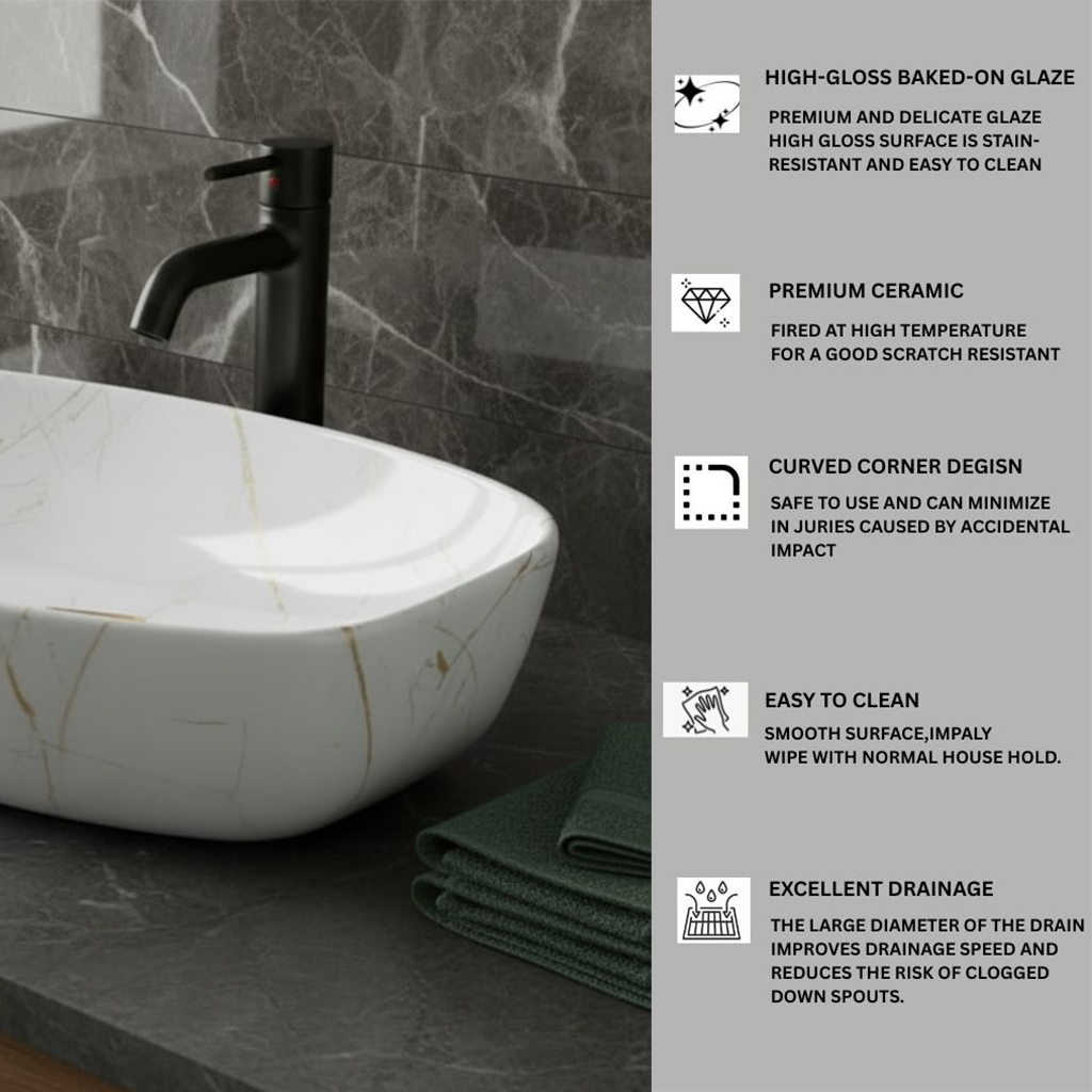 MS-613 XYLOAN TABLE TOP BASIN GLOSSY (24"X15") - Image 4