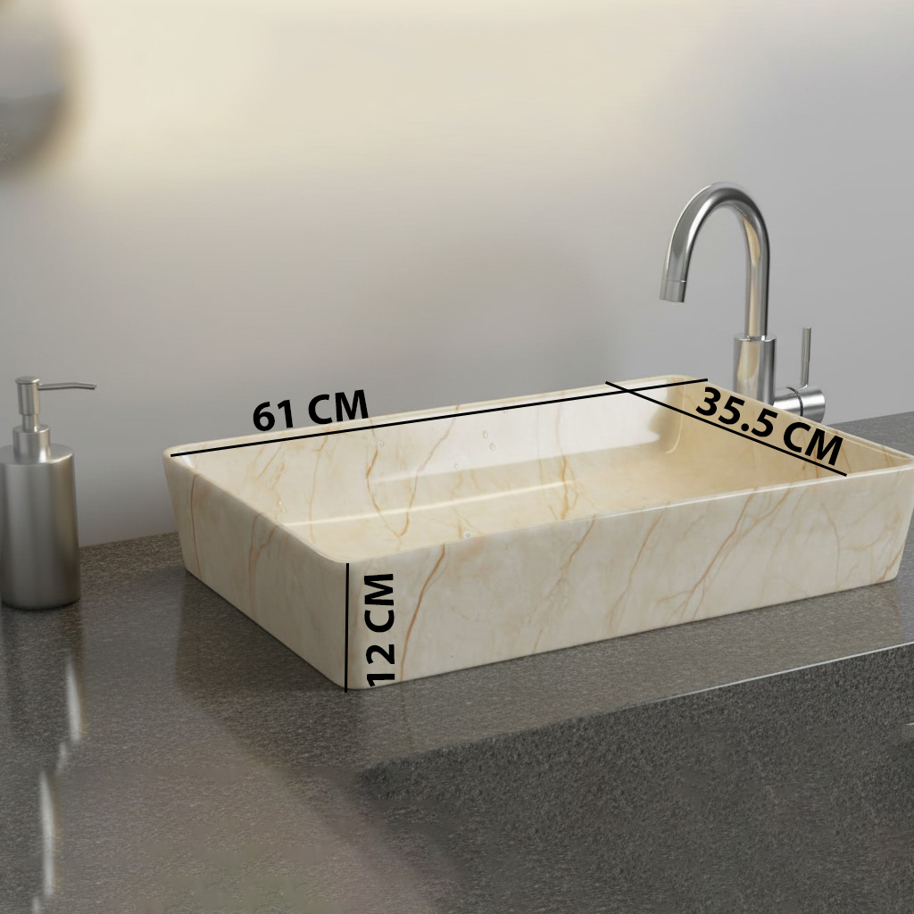 MS-702 XYLOAN TABLE TOP BASIN GLOSSY (24"X14") - Image 3