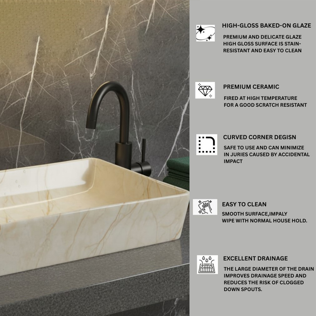 MS-702 XYLOAN TABLE TOP BASIN GLOSSY (24"X14") - Image 4