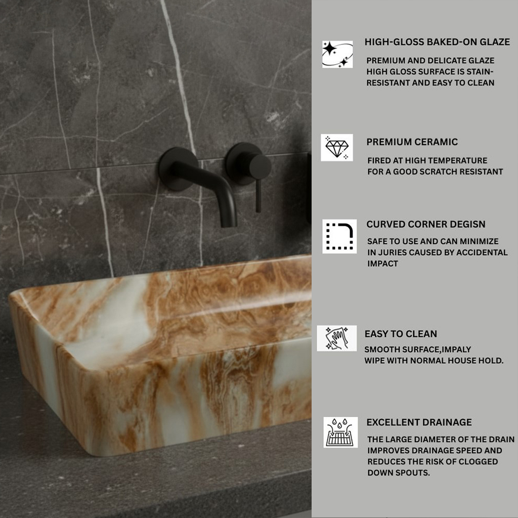 MS-703 XYLOAN TABLE TOP BASIN GLOSSY (24"X14") - Image 4