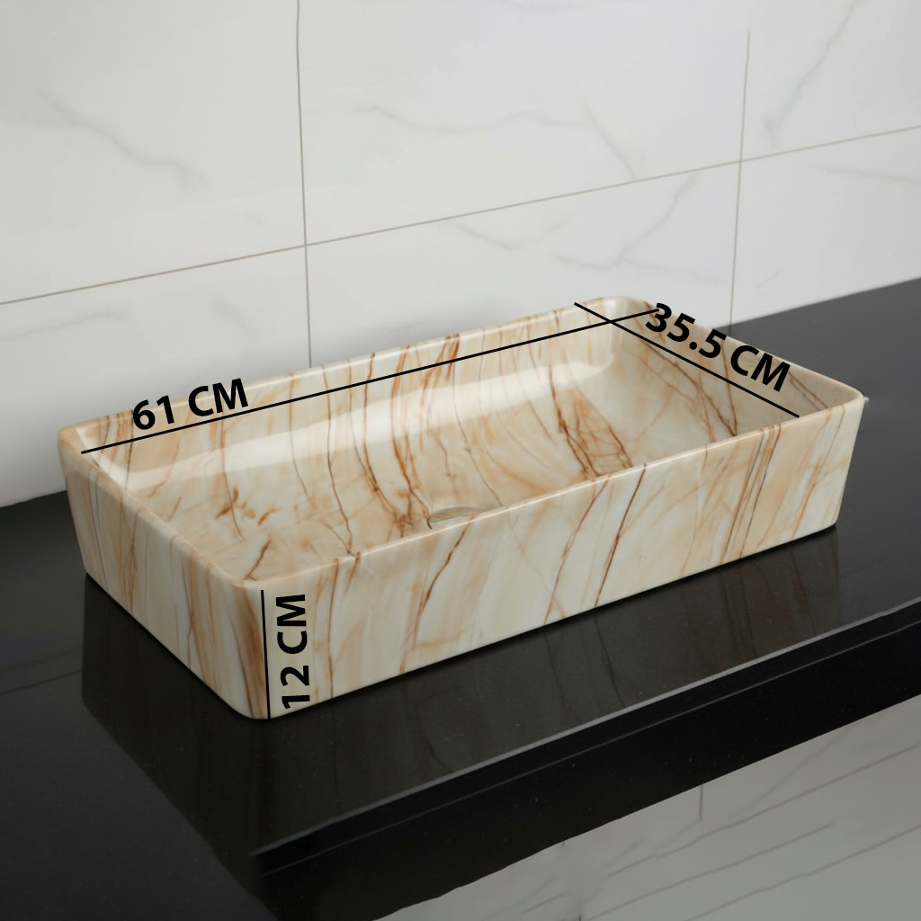 MS-707 XYLOAN TABLE TOP BASIN GLOSSY (24"X14") - Image 3