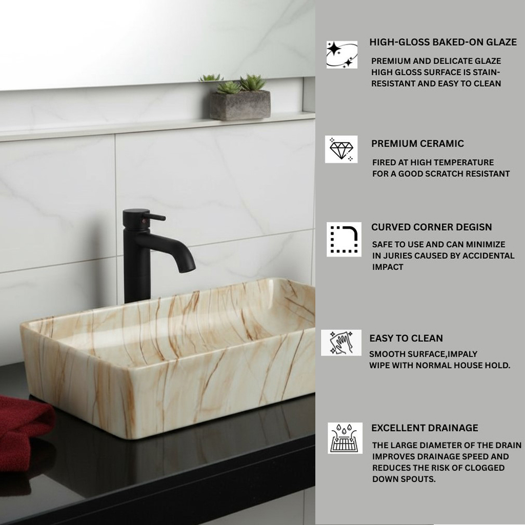 MS-707 XYLOAN TABLE TOP BASIN GLOSSY (24"X14") - Image 4