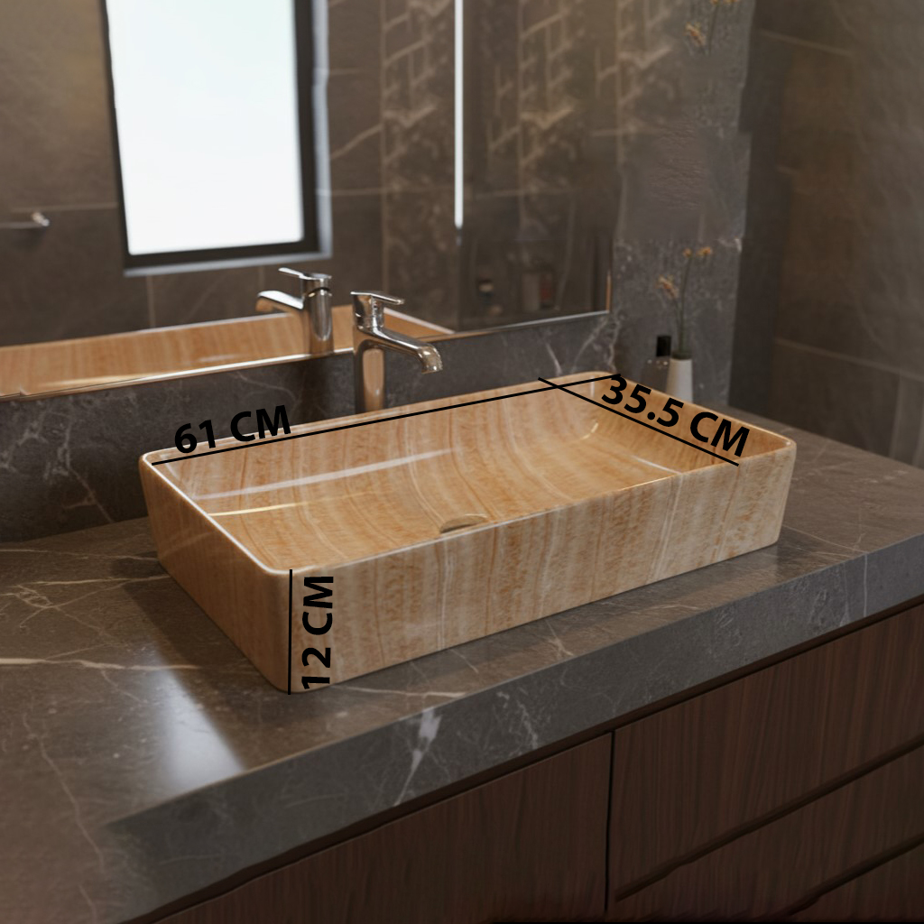 MS-708 XYLOAN TABLE TOP BASIN GLOSSY (24"X14") - Image 3