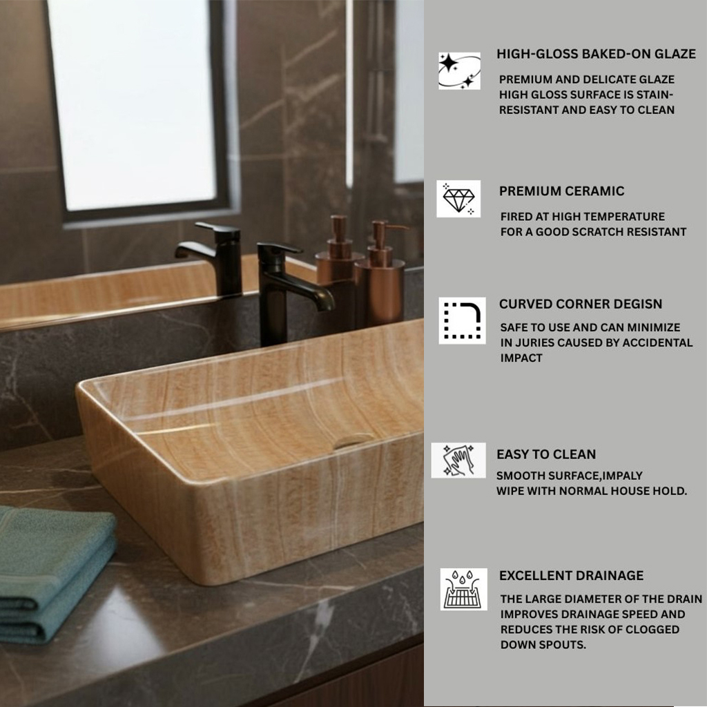 MS-708 XYLOAN TABLE TOP BASIN GLOSSY (24"X14") - Image 4