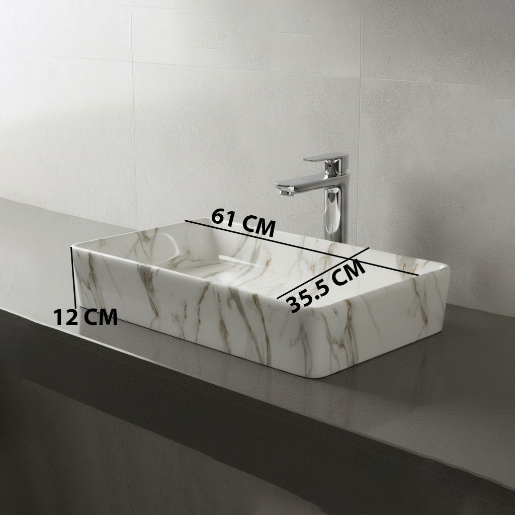 MS-709 XYLOAN TABLE TOP BASIN GLOSSY (24"X14") - Image 3