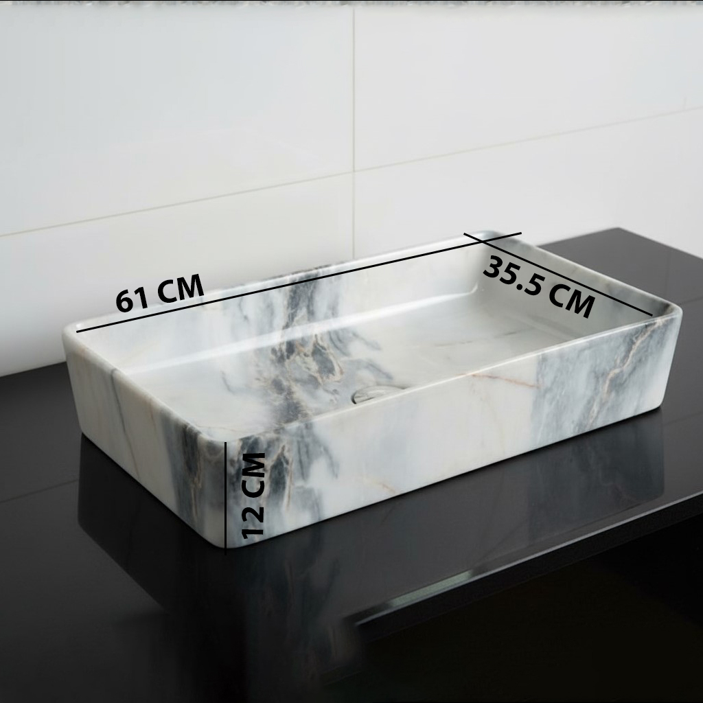 MS-710 XYLOAN TABLE TOP BASIN GLOSSY (24"X14") - Image 3
