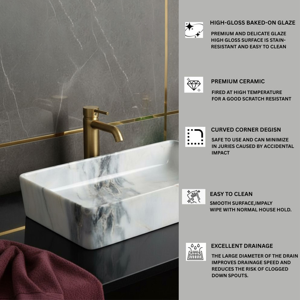MS-710 XYLOAN TABLE TOP BASIN GLOSSY (24"X14") - Image 4