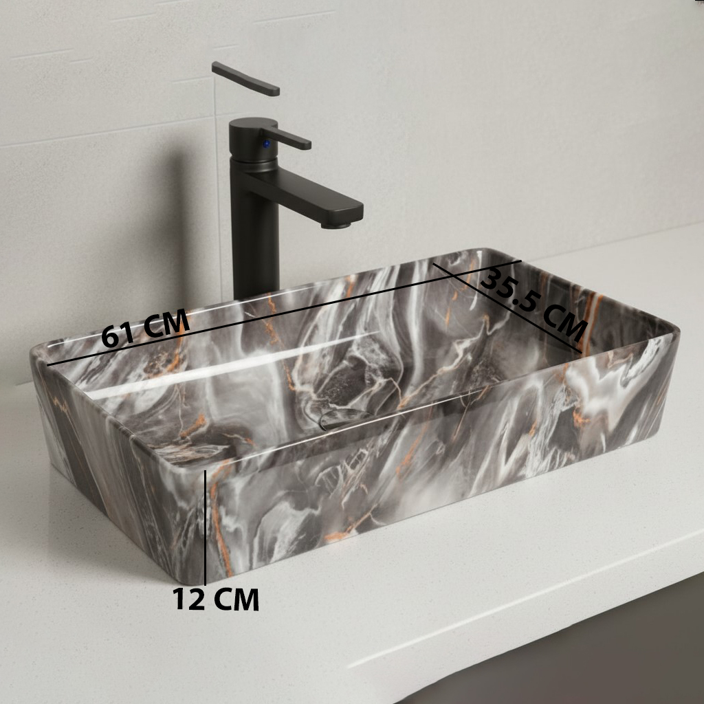 MS-711 XYLOAN TABLE TOP BASIN GLOSSY (24"X14") - Image 3