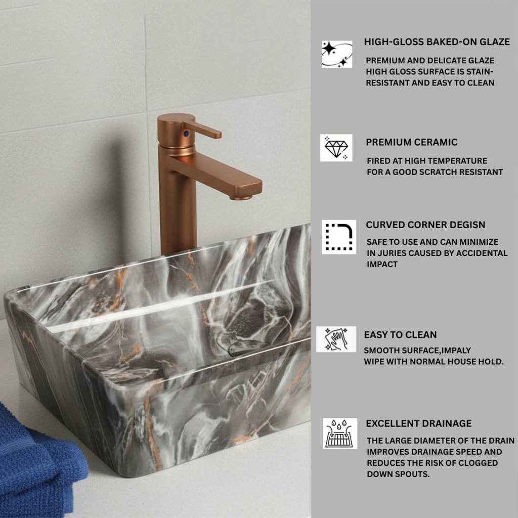 MS-711 XYLOAN TABLE TOP BASIN GLOSSY (24"X14") - Image 4