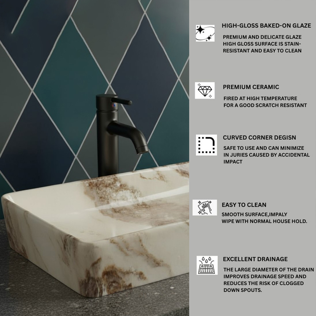 MS-712 XYLOAN TABLE TOP BASIN GLOSSY (24"X14") - Image 4