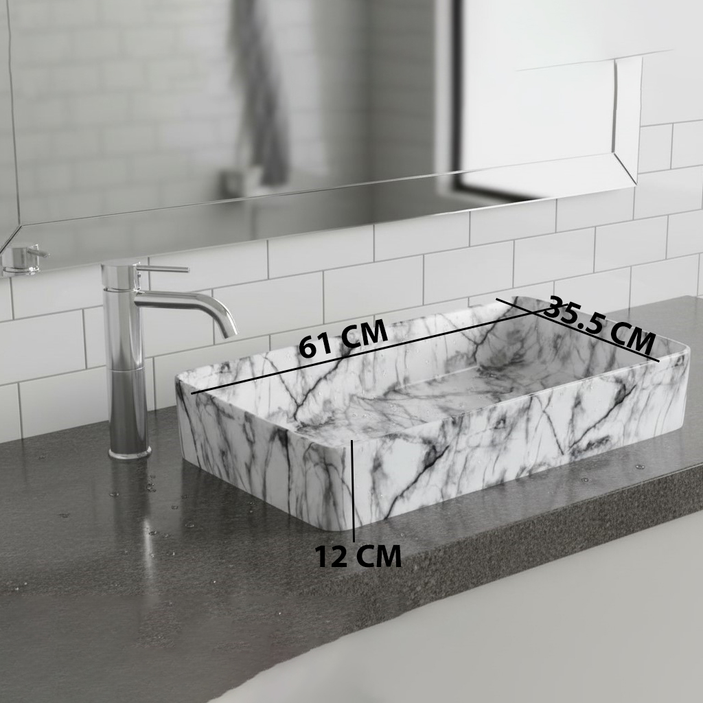 MS-714 XYLOAN TABLE TOP BASIN GLOSSY (24"X14") - Image 3
