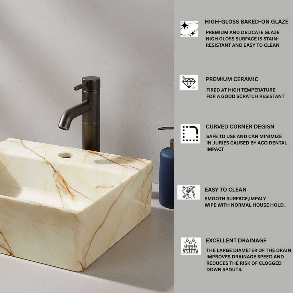 MS-805 XYLOAN WALL MOUNTED BASIN GLOSSY (13"X12") - Image 4
