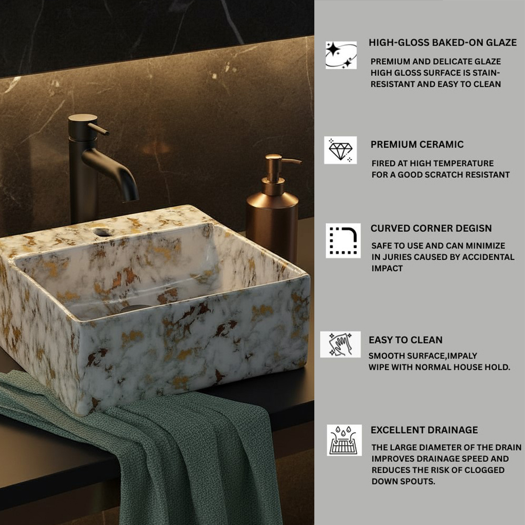 MS-809 XYLOAN WALL MOUNTED BASIN GLOSSY (13"X12") - Image 4