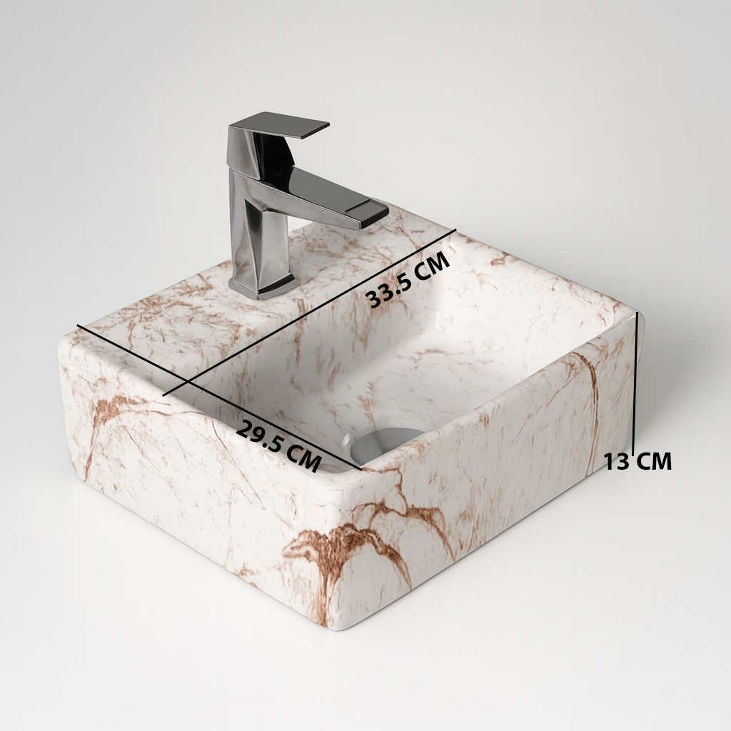 MS-811 XYLOAN WALL MOUNTED BASIN GLOSSY (13"X12") - Image 3