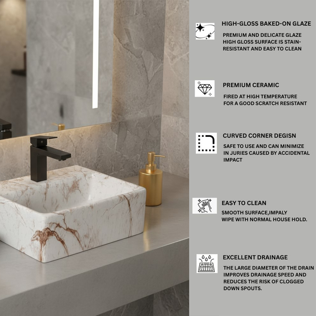 MS-811 XYLOAN WALL MOUNTED BASIN GLOSSY (13"X12") - Image 4