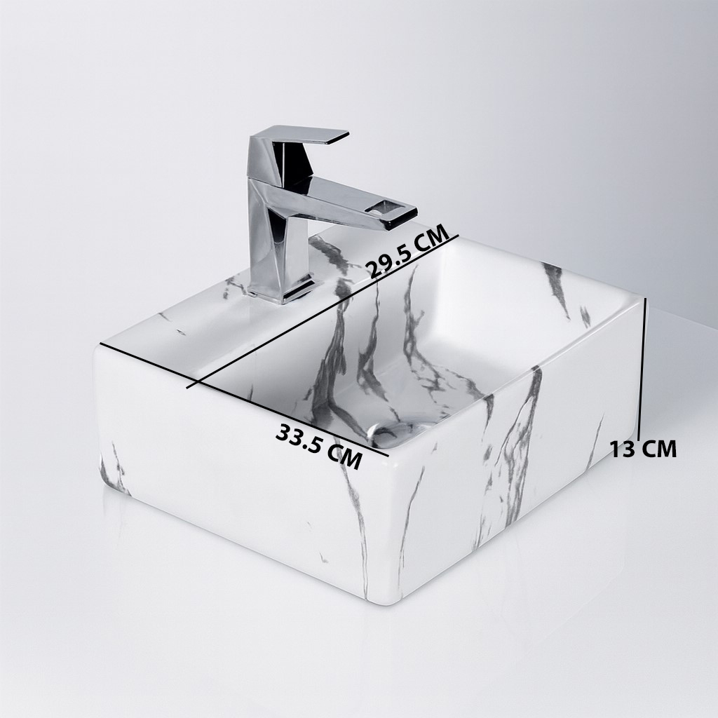 MS-812 XYLOAN WALL MOUNTED BASIN GLOSSY (13"X12") - Image 3