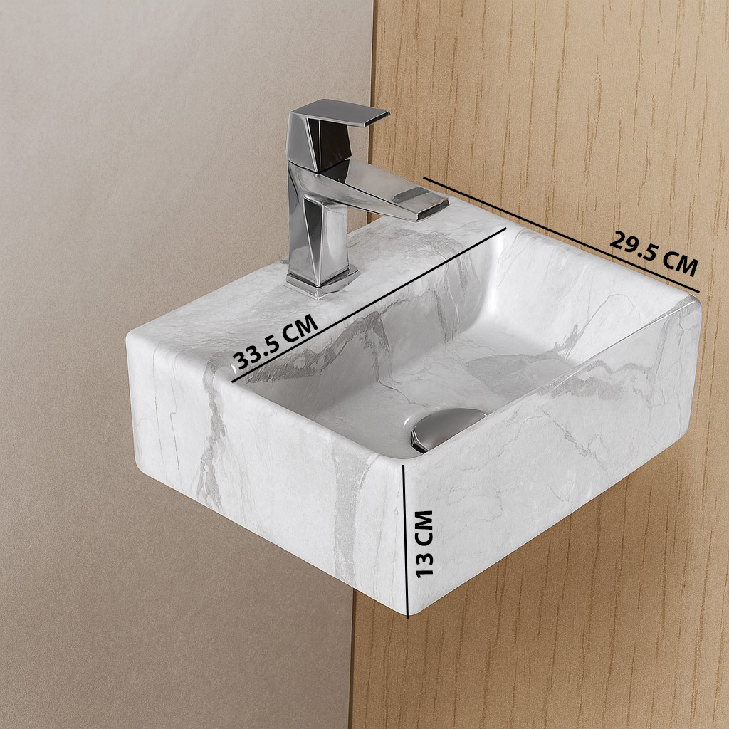 MS-813 XYLOAN WALL MOUNTED BASIN GLOSSY (13"X12") - Image 3