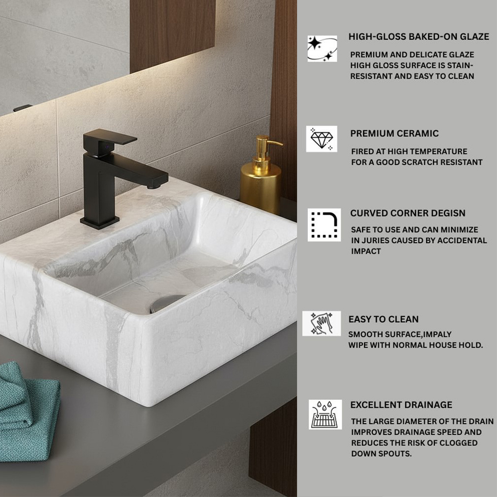 MS-813 XYLOAN WALL MOUNTED BASIN GLOSSY (13"X12") - Image 4