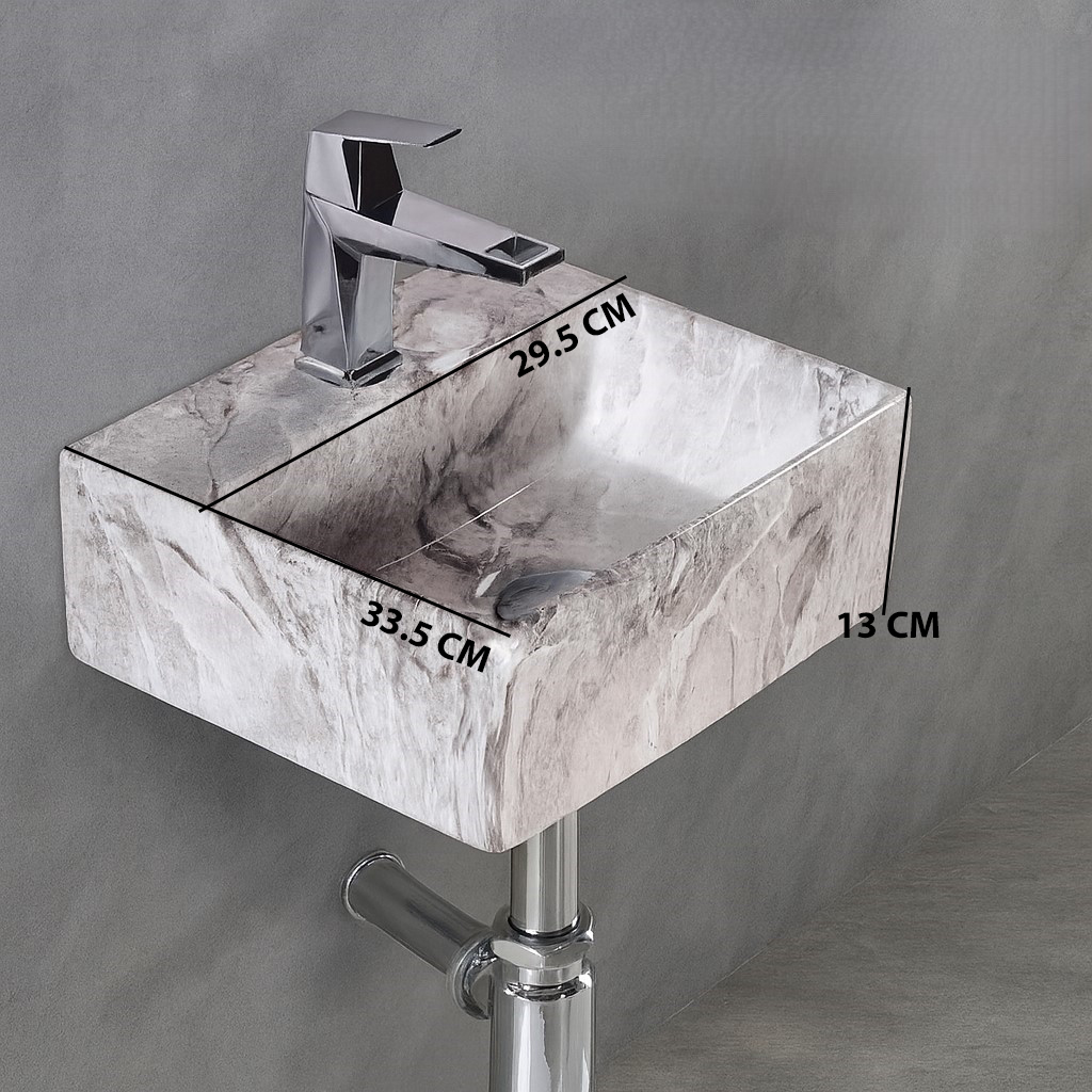 MS-814 XYLOAN WALL MOUNTED BASIN GLOSSY (13"X12") - Image 3