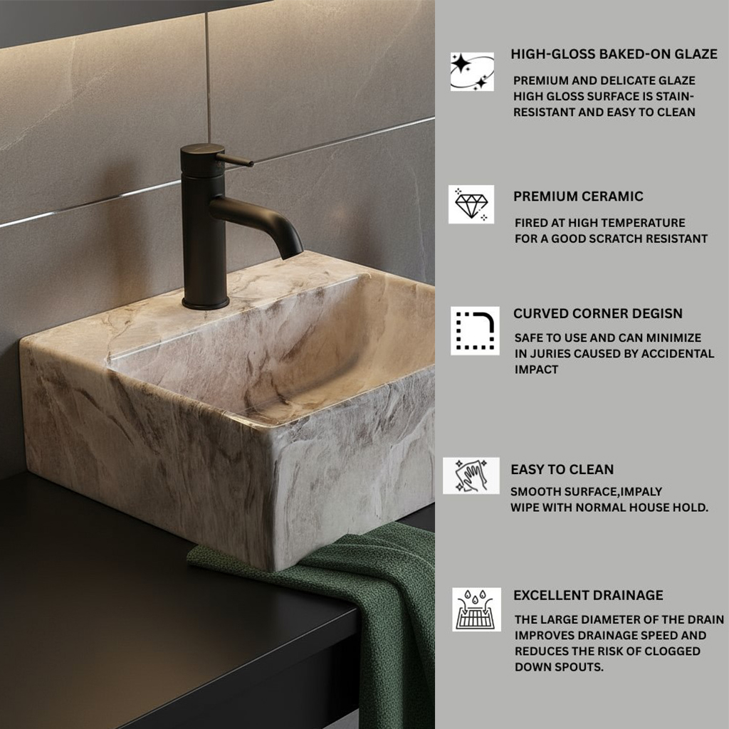 MS-814 XYLOAN WALL MOUNTED BASIN GLOSSY (13"X12") - Image 4