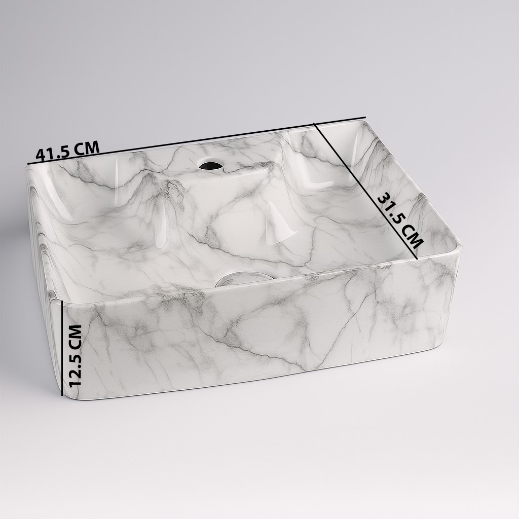 MS-903 XYLOAN WALL MOUNTED BASIN GLOSSY (16"X12") - Image 3