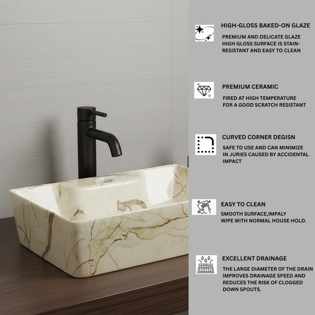 MS-905 XYLOAN WALL MOUNTED BASIN GLOSSY (16"X12") - Image 4