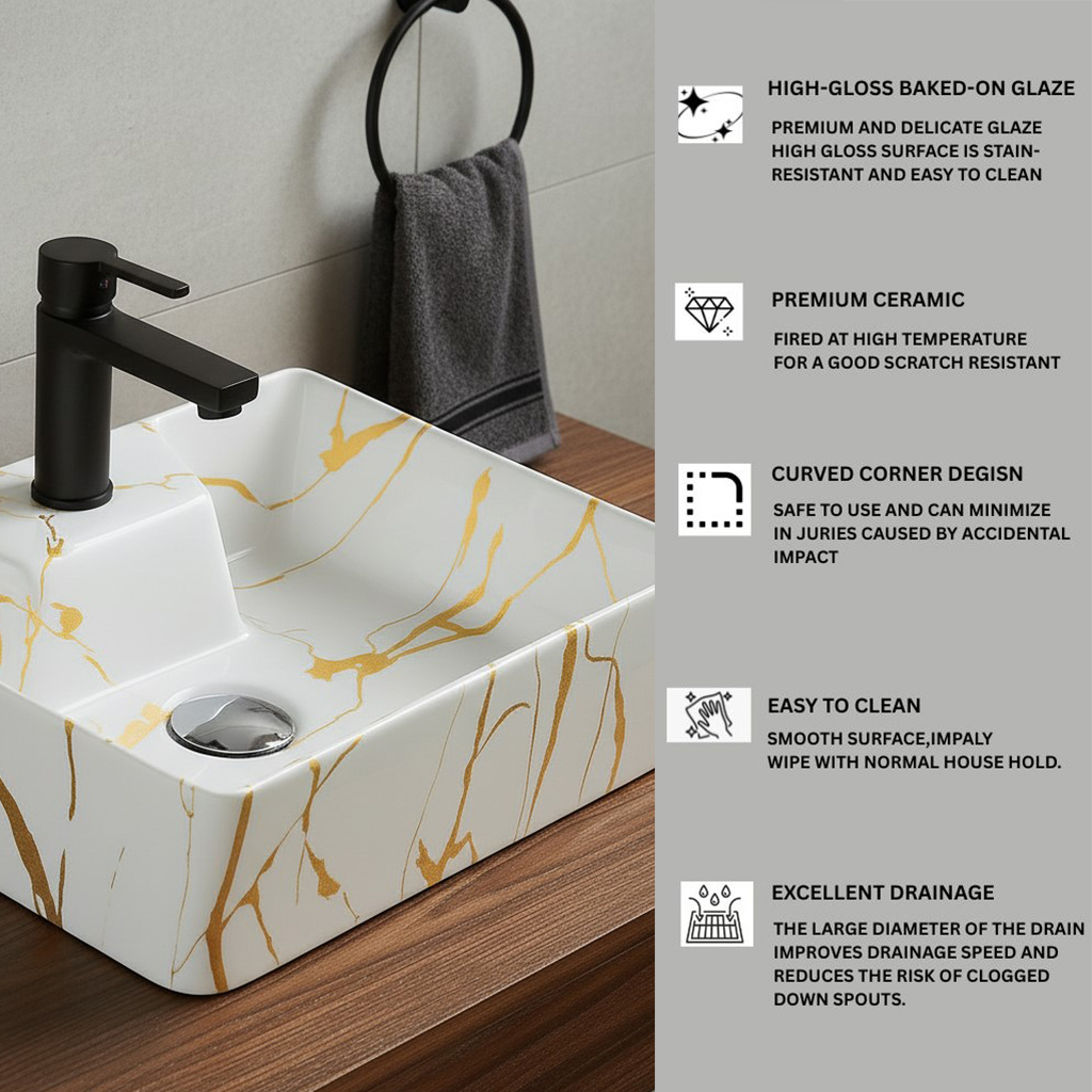 MS-908 XYLOAN WALL MOUNTED BASIN GLOSSY (16"X12") - Image 4