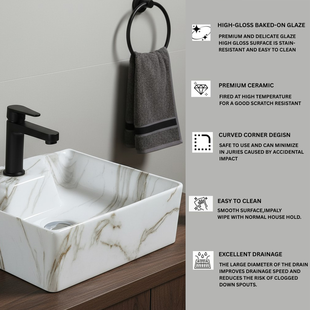 MS-909 XYLOAN WALL MOUNTED BASIN GLOSSY (16"X12") - Image 4