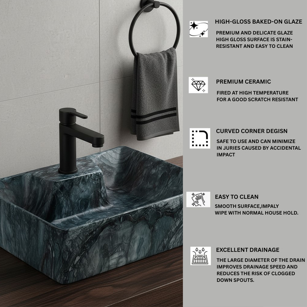 MS-910 XYLOAN WALL MOUNTED BASIN GLOSSY (16"X12") - Image 4