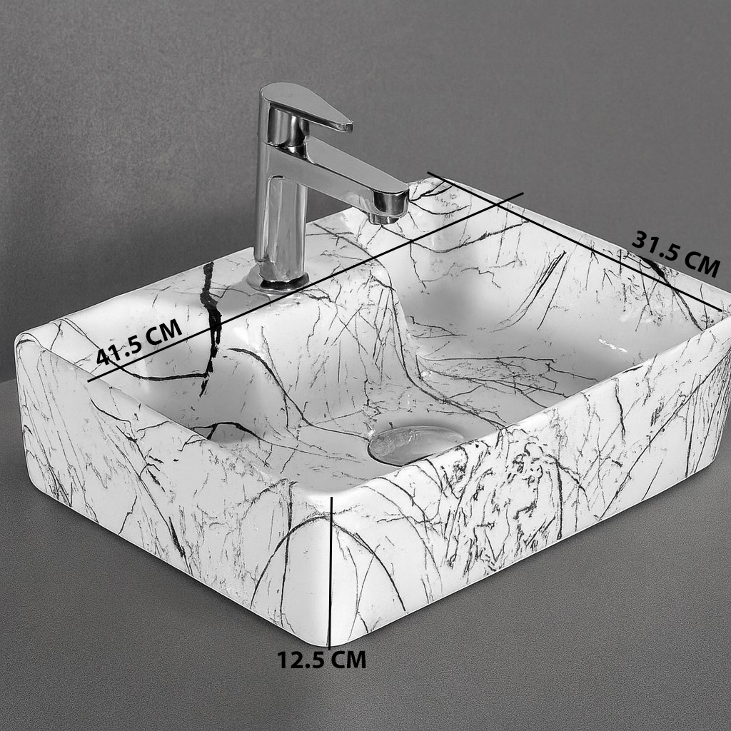 MS-911 XYLOAN WALL MOUNTED BASIN GLOSSY (16"X12") - Image 3